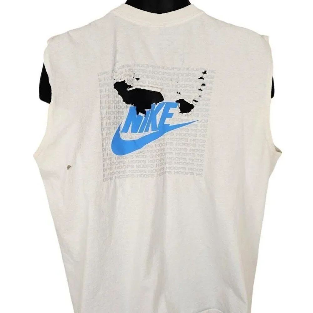 Vintage Nike Basketball T Shirt Mens Size XL White Y2K Sleeveless Hoops Supreme